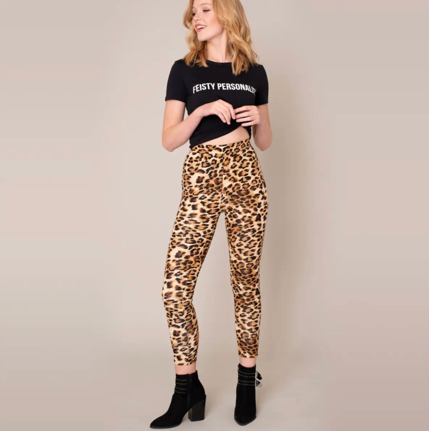 Animal Print High Waist Leggings-Legwear & Socks-PANTIESANDPUMPS.COM