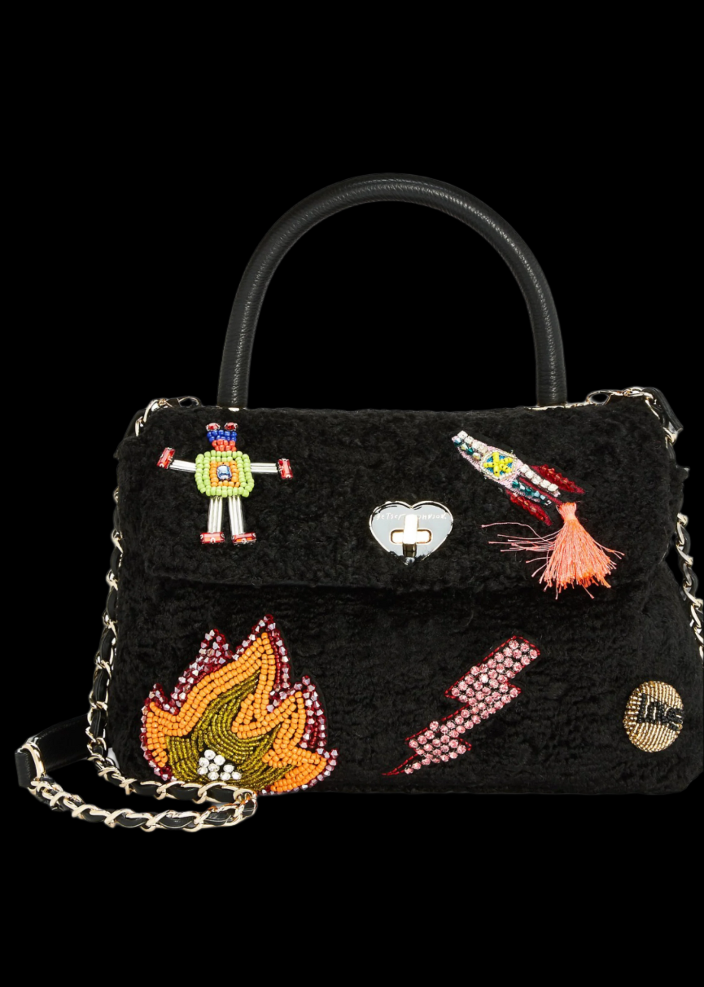 Betsey Johnson Curly Gurl Flap Crossbody
