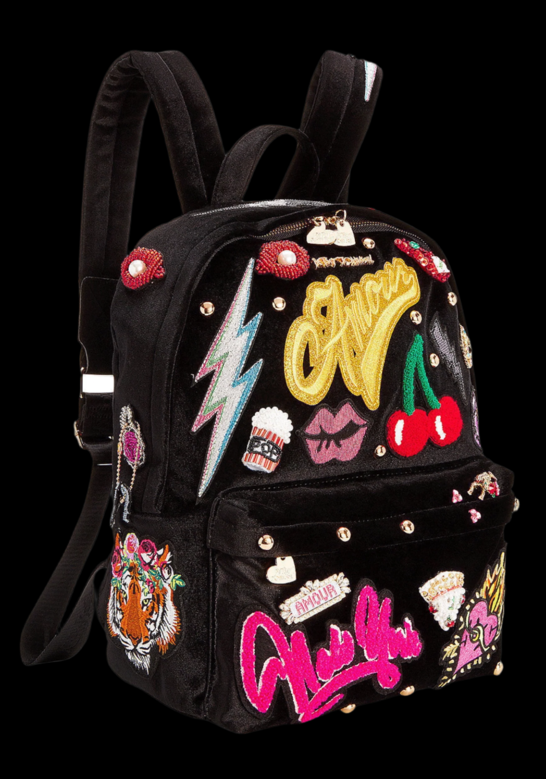 Betsey Johnson New York Velvet Backpack