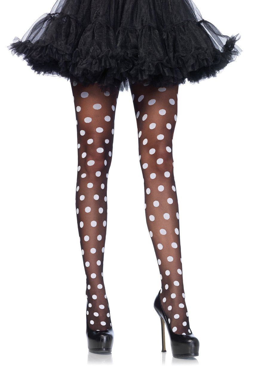 Black/White Polka Dot Pantyhose