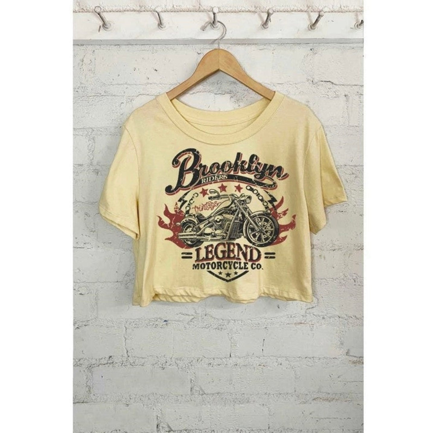 Brooklyn Riders Motorcycle Crop Top-T-Shirts-PANTIESANDPUMPS.COM