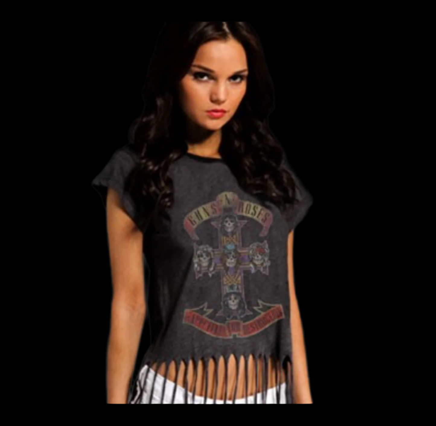 Guns N’ Roses Cross Fringe Top Women’s Fit T-Shirt
