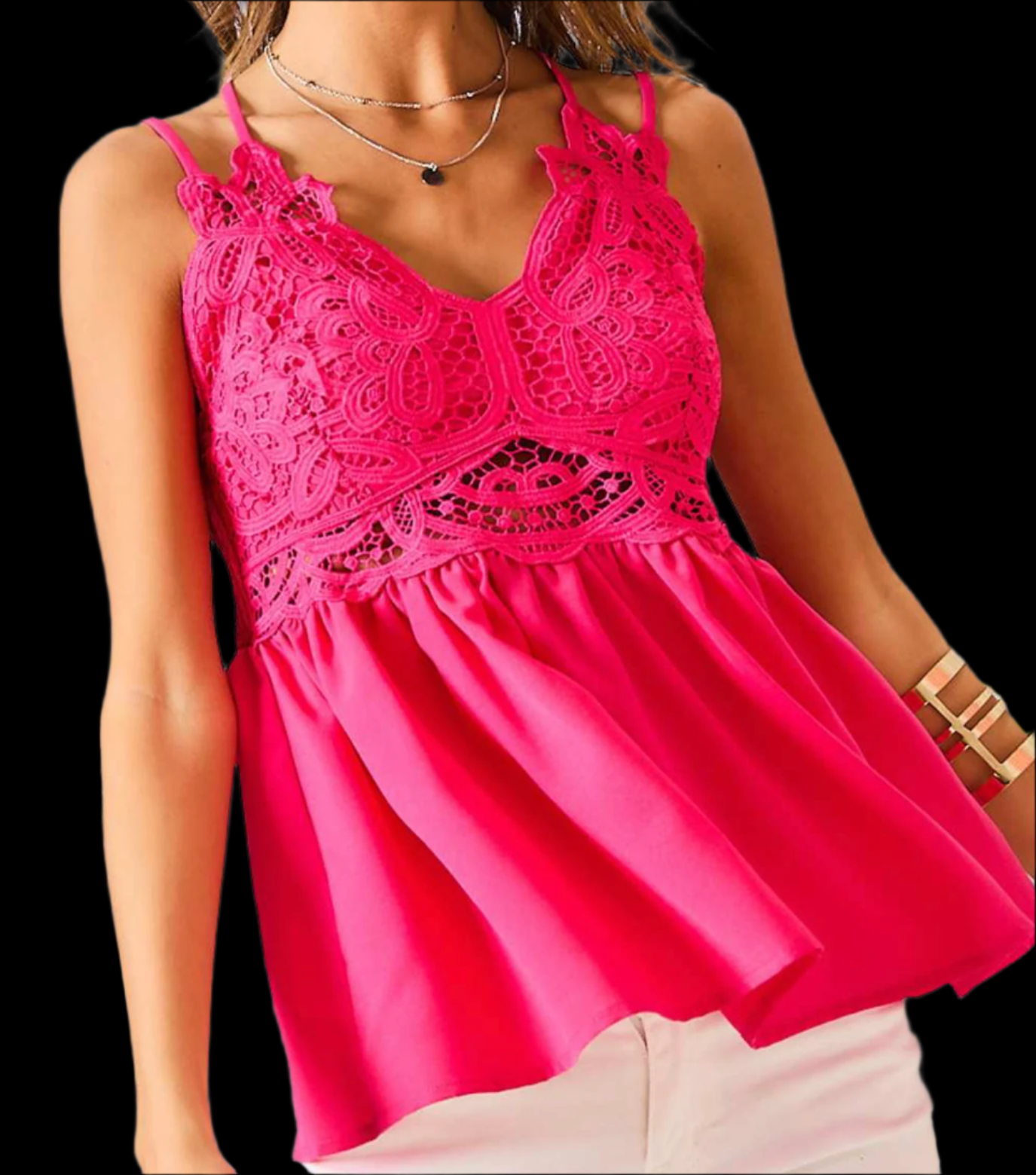 Lace Detail Cross Back Top