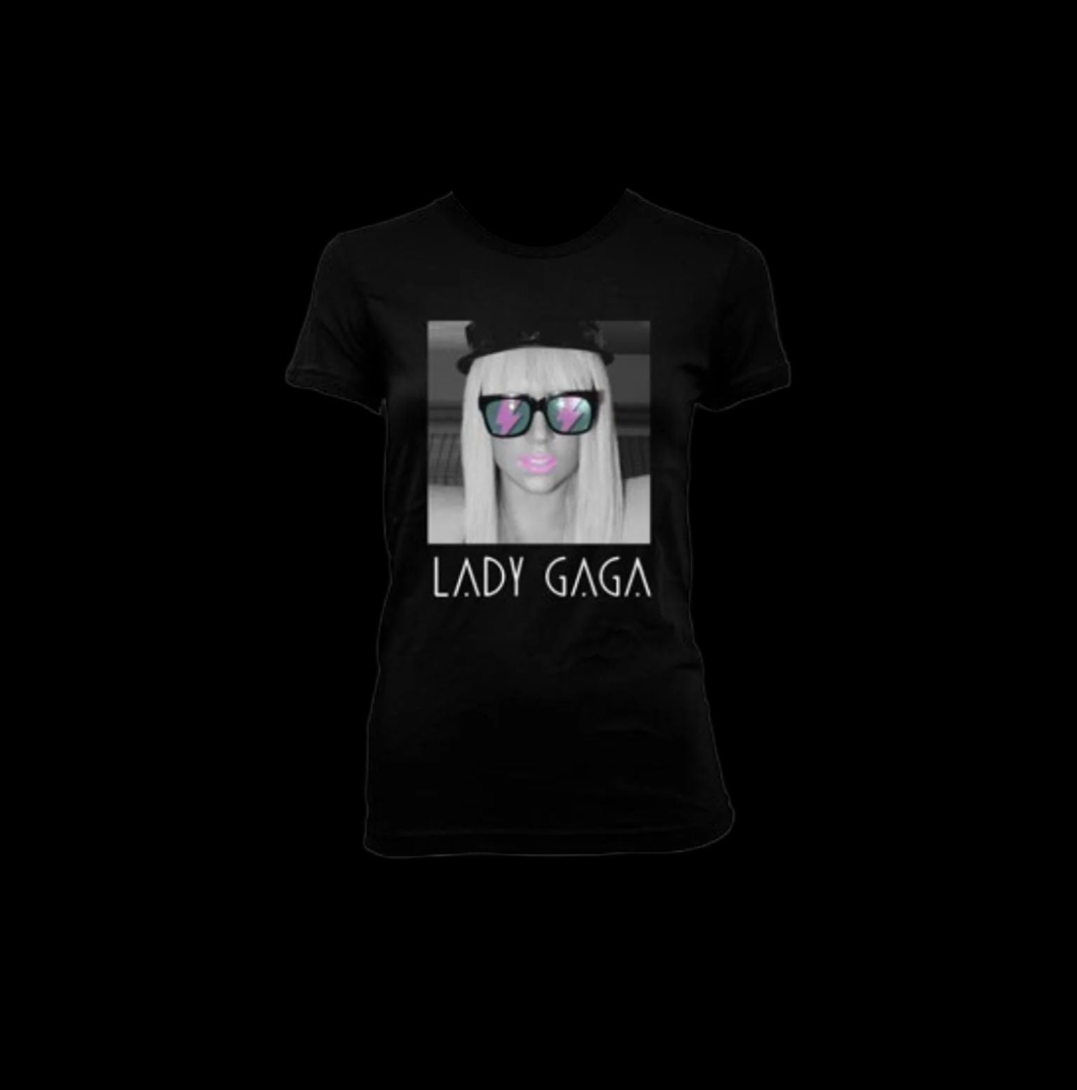Lady Gaga Glasses Deco Black Women’s T-Shirt