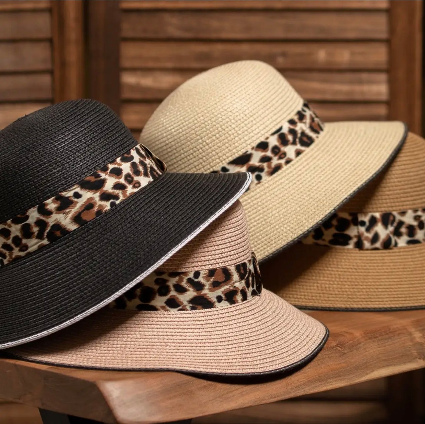 Leopard Strap Straw Bowler Hat-Hats-PANTIESANDPUMPS.COM