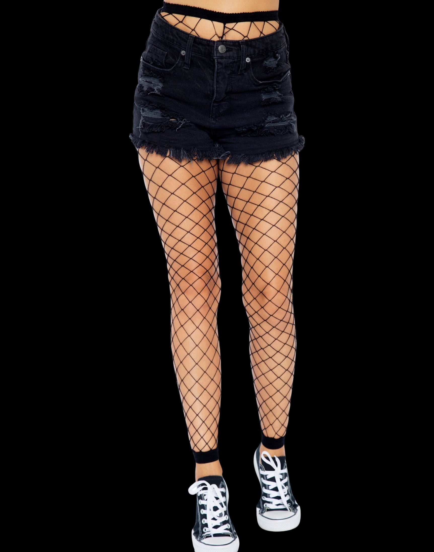 Diamond Net Footless Tights-Hosiery-PANTIESANDPUMPS.COM
