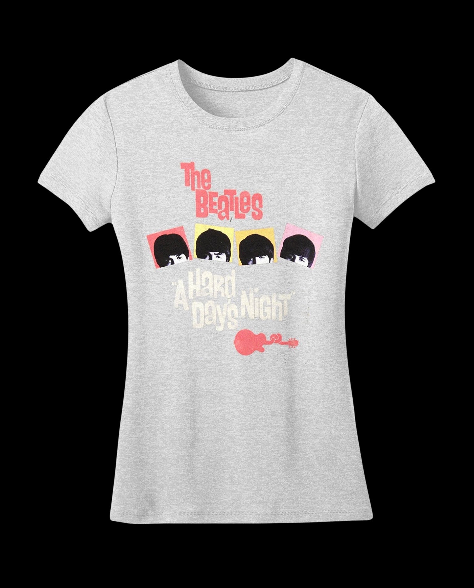 The Beatles Hard Days Night Neon Women’s Tee-T-Shirts-PANTIESANDPUMPS.COM