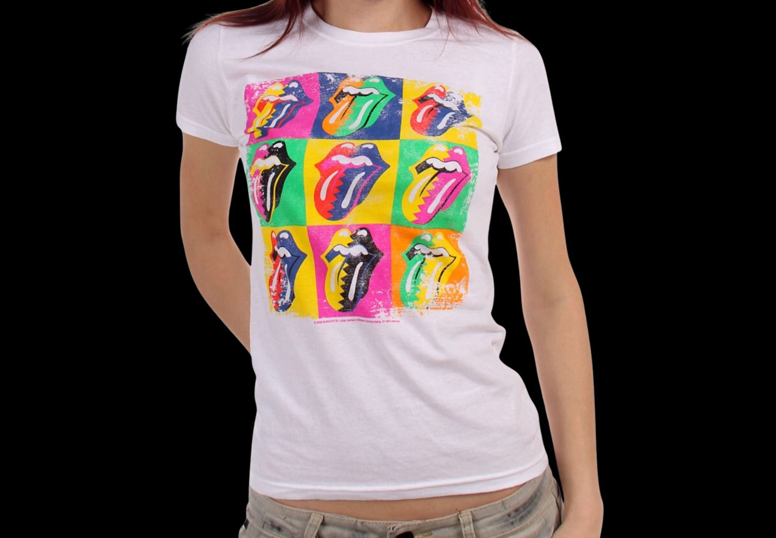 Rolling Stones Warhol Tongue Girlie T-Shirt-T-Shirts-PANTIESANDPUMPS.COM
