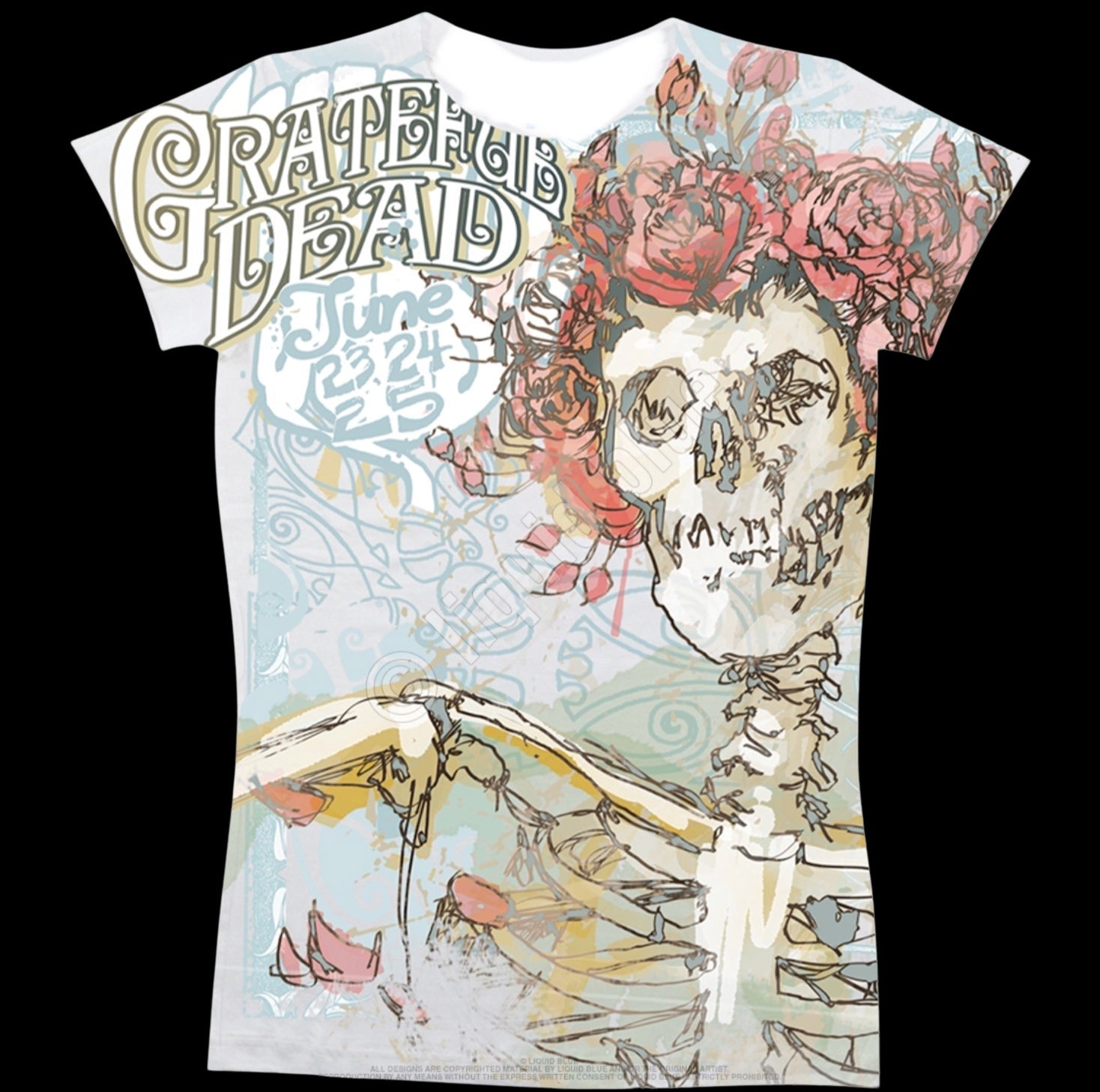 Grateful Dead Classic Bertha Women’s T-Shirt-T-Shirts-PANTIESANDPUMPS.COM