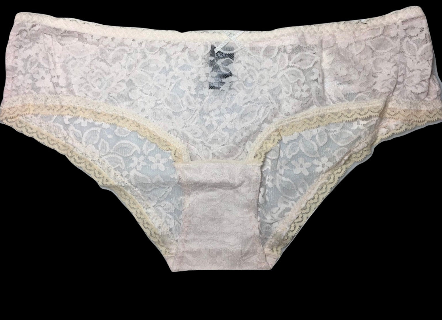 LtPink/Cream Lace Trim Panties-Lingerie-PANTIESANDPUMPS.COM