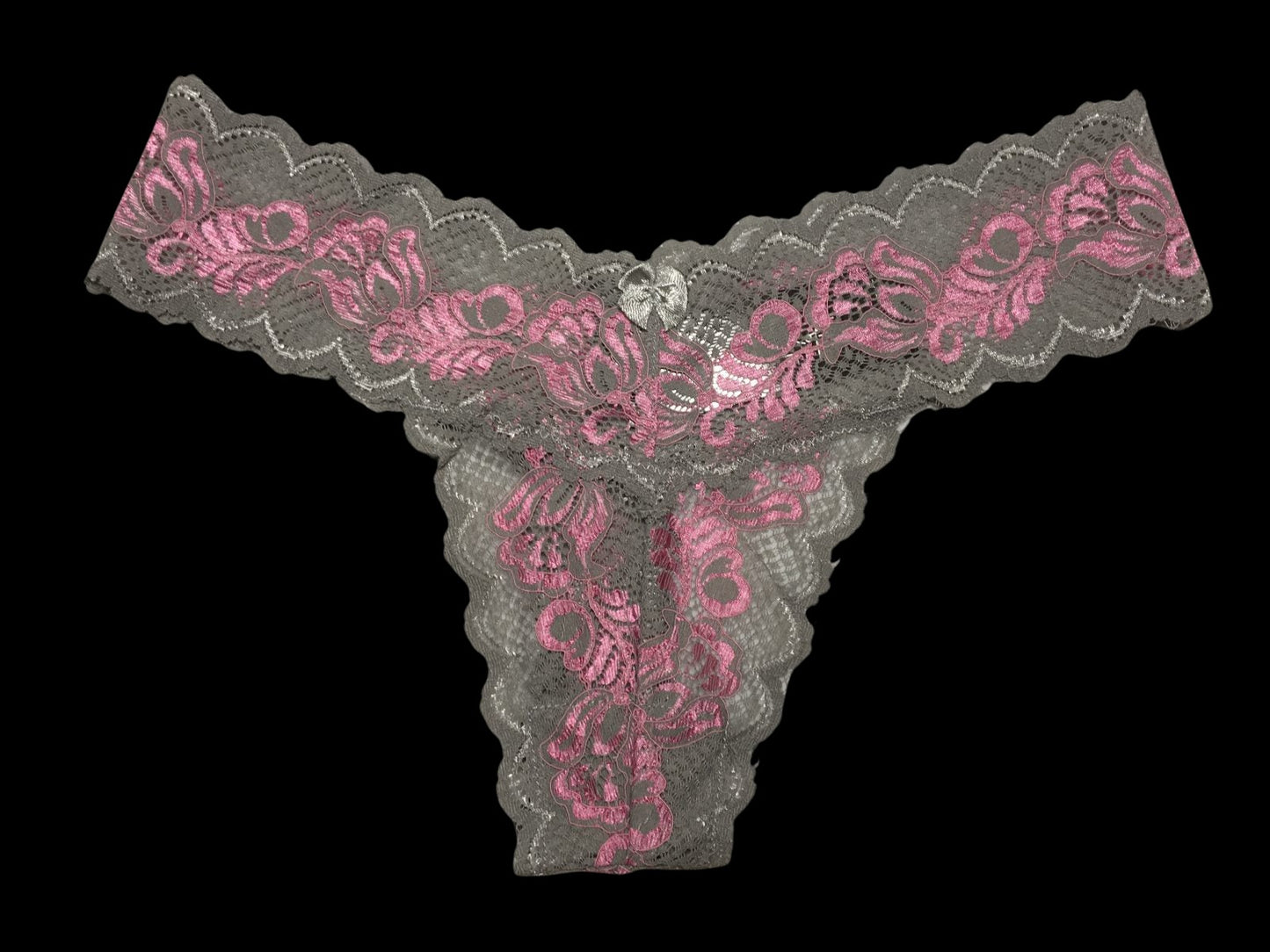 Women’s Fuchsia/Grey Lace Panties-Lingerie-PANTIESANDPUMPS.COM