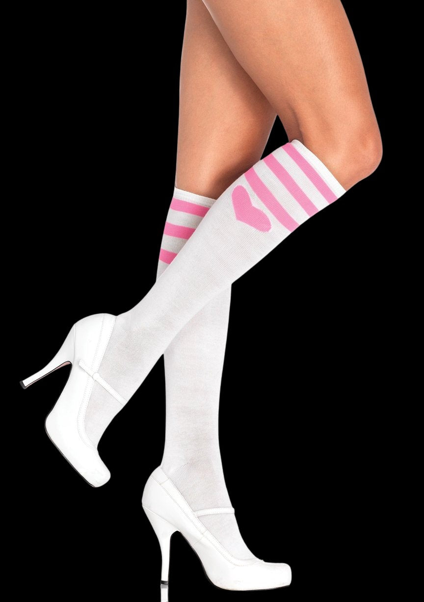 Sweetheart Knee High Socks-Legwear & Socks-PANTIESANDPUMPS.COM