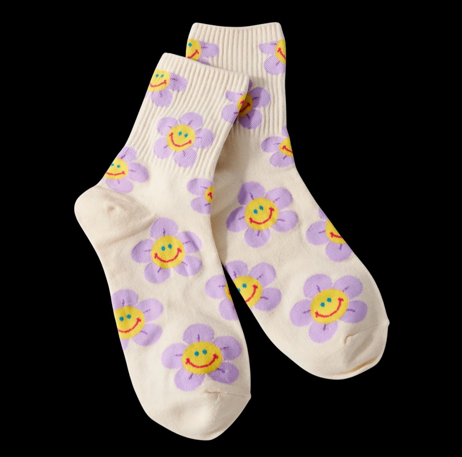 Smile Flower Socks-Legwear & Socks-PANTIESANDPUMPS.COM