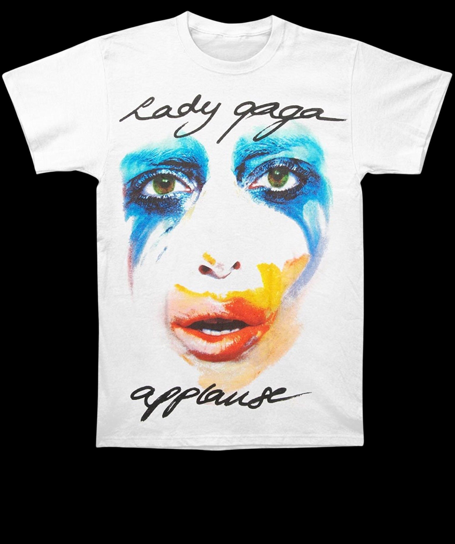 Lady Gaga Jumbo Painted Face Men’s Fit T-Shirt-T-Shirts-PANTIESANDPUMPS.COM