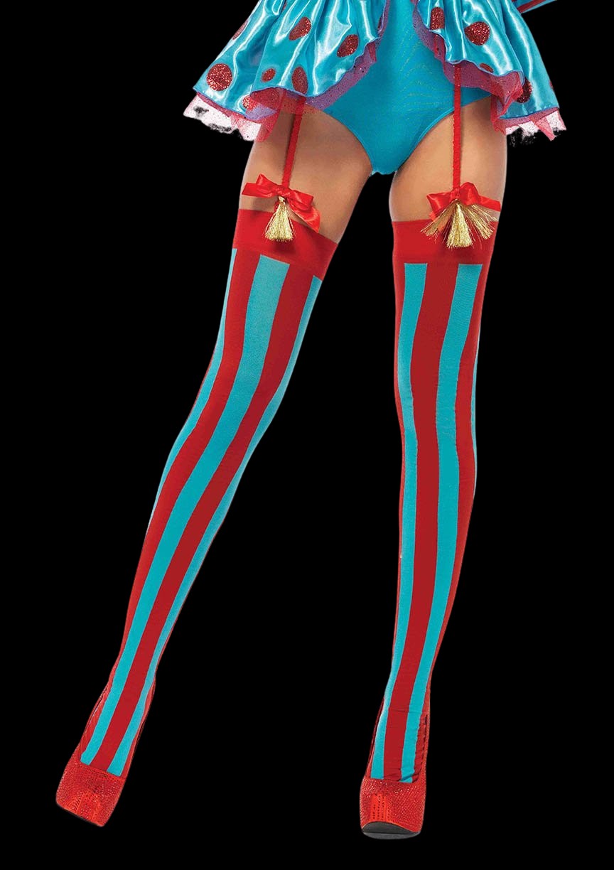 Thigh High Vertical Stripes Hosiery-Legwear & Socks-PANTIESANDPUMPS.COM