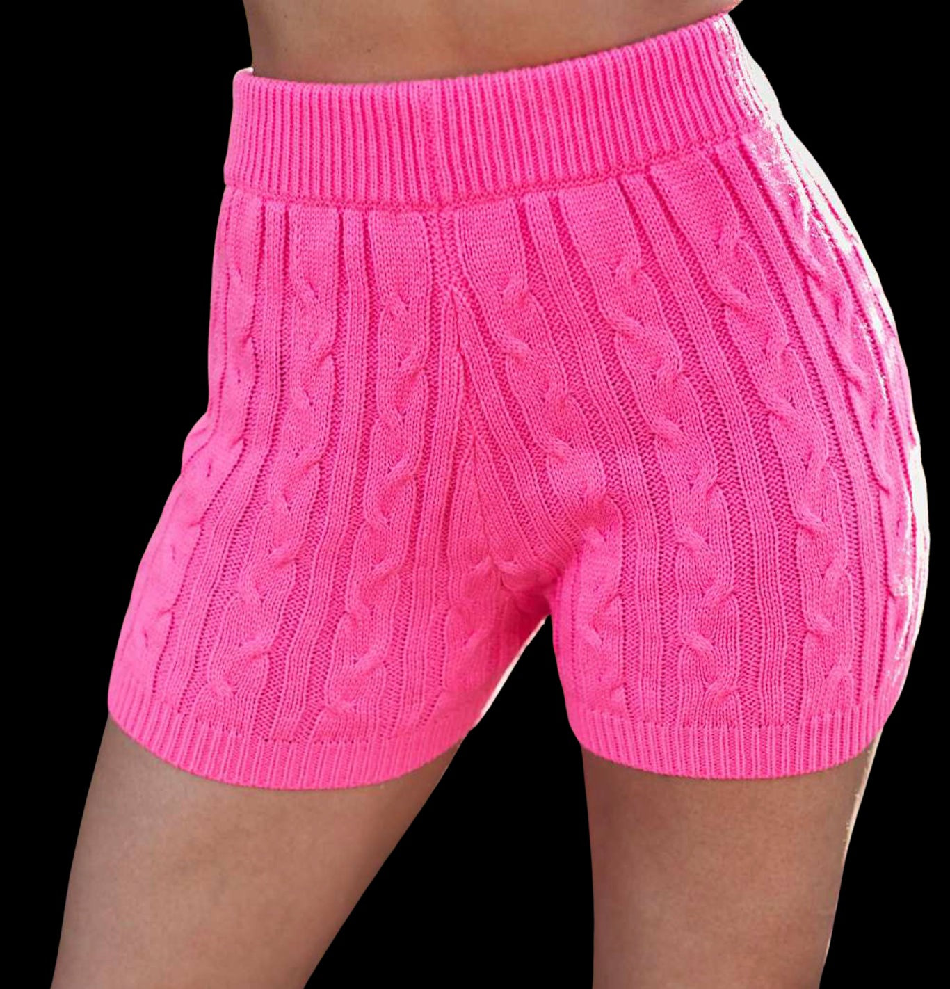 Elastic Waist Band Knit Shorts-Shorts-PANTIESANDPUMPS.COM
