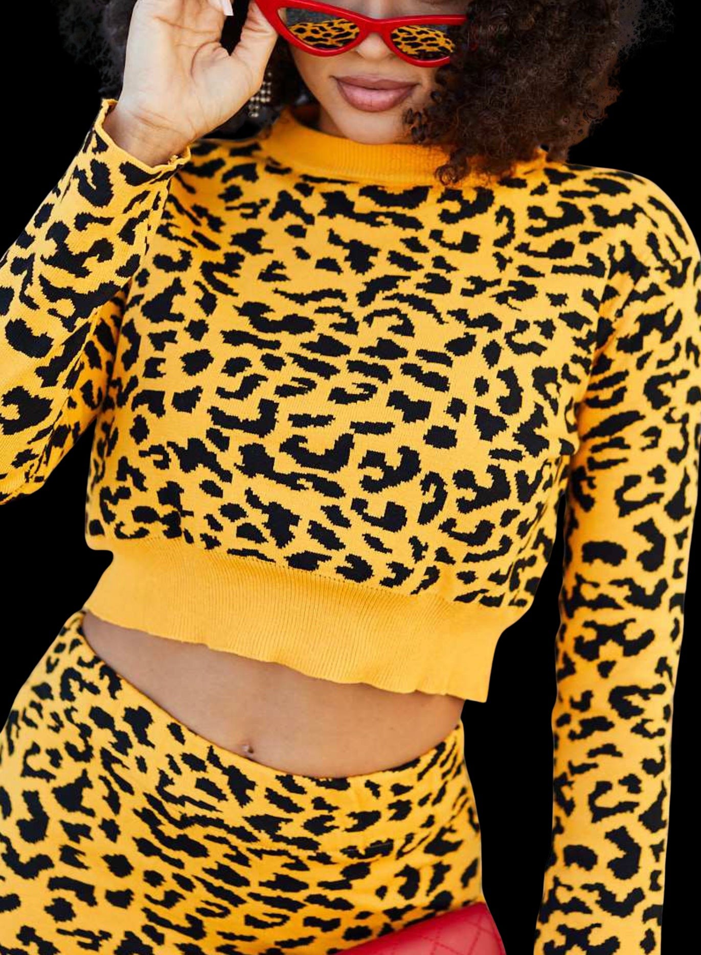 Crop Top With Skirt Leopard Print Set-PANTIESANDPUMPS.COM