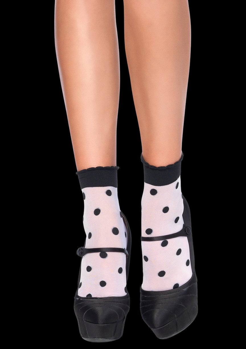 Anklet Spots and Dots Socks-Legwear & Socks-PANTIESANDPUMPS.COM