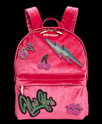 Betsey Johnson Velvet Backpack-Bags-PANTIESANDPUMPS.COM