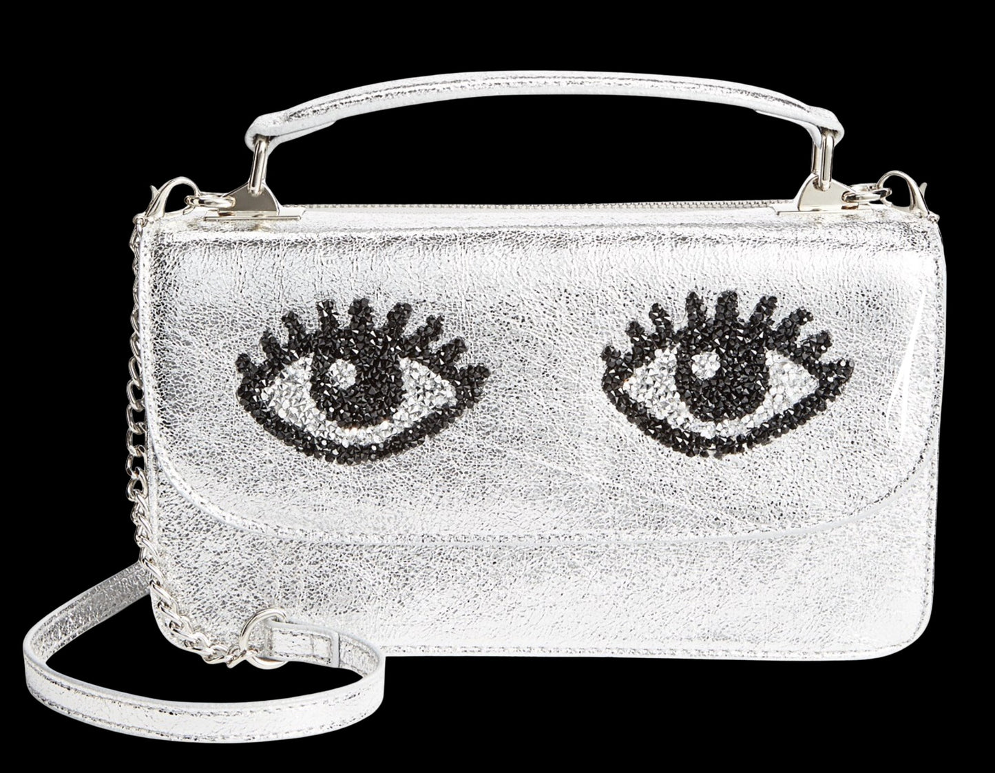 Betsey Johnson Eyes Top Handle Crossbody-Bags-PANTIESANDPUMPS.COM