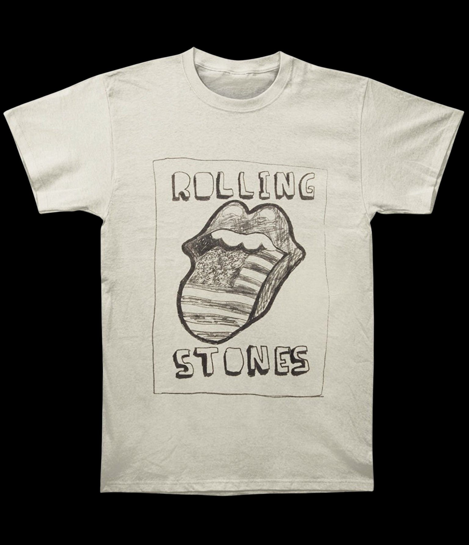 Rolling Stones US Sketch Tongue Men’s Fit T-Shirt-T-Shirts-PANTIESANDPUMPS.COM