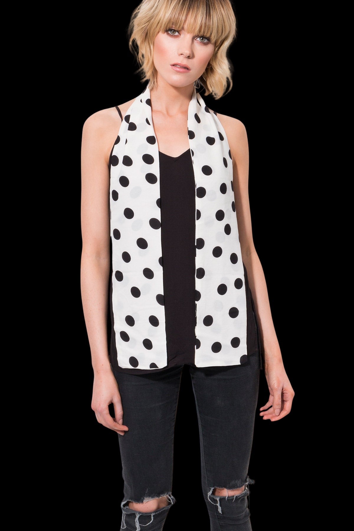 Pia Rossini Calinda Polka Dot Scarf-Scarves-PANTIESANDPUMPS.COM