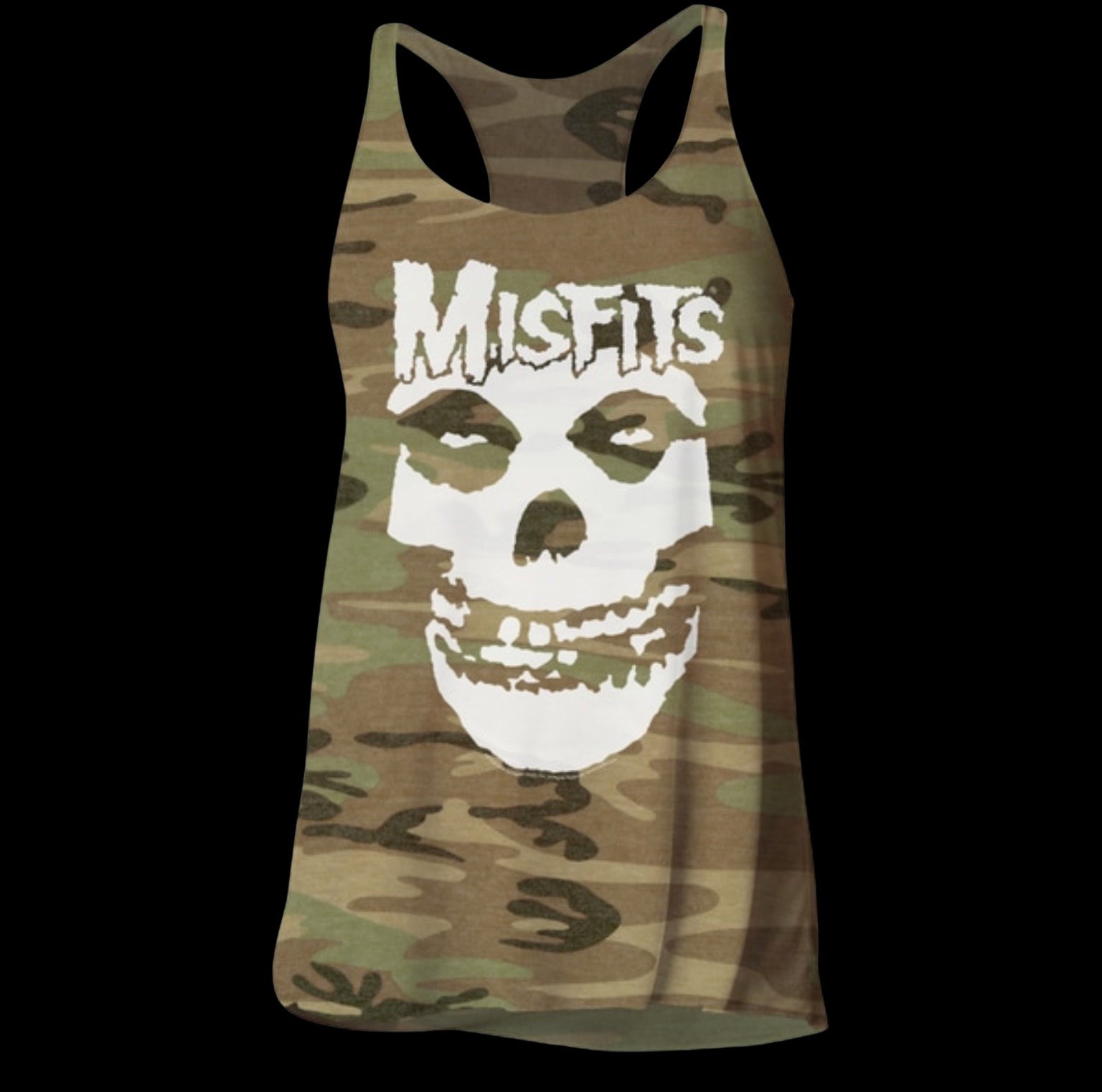 Misfits Skull Logo Women’s Camo Tank-T-Shirts-PANTIESANDPUMPS.COM