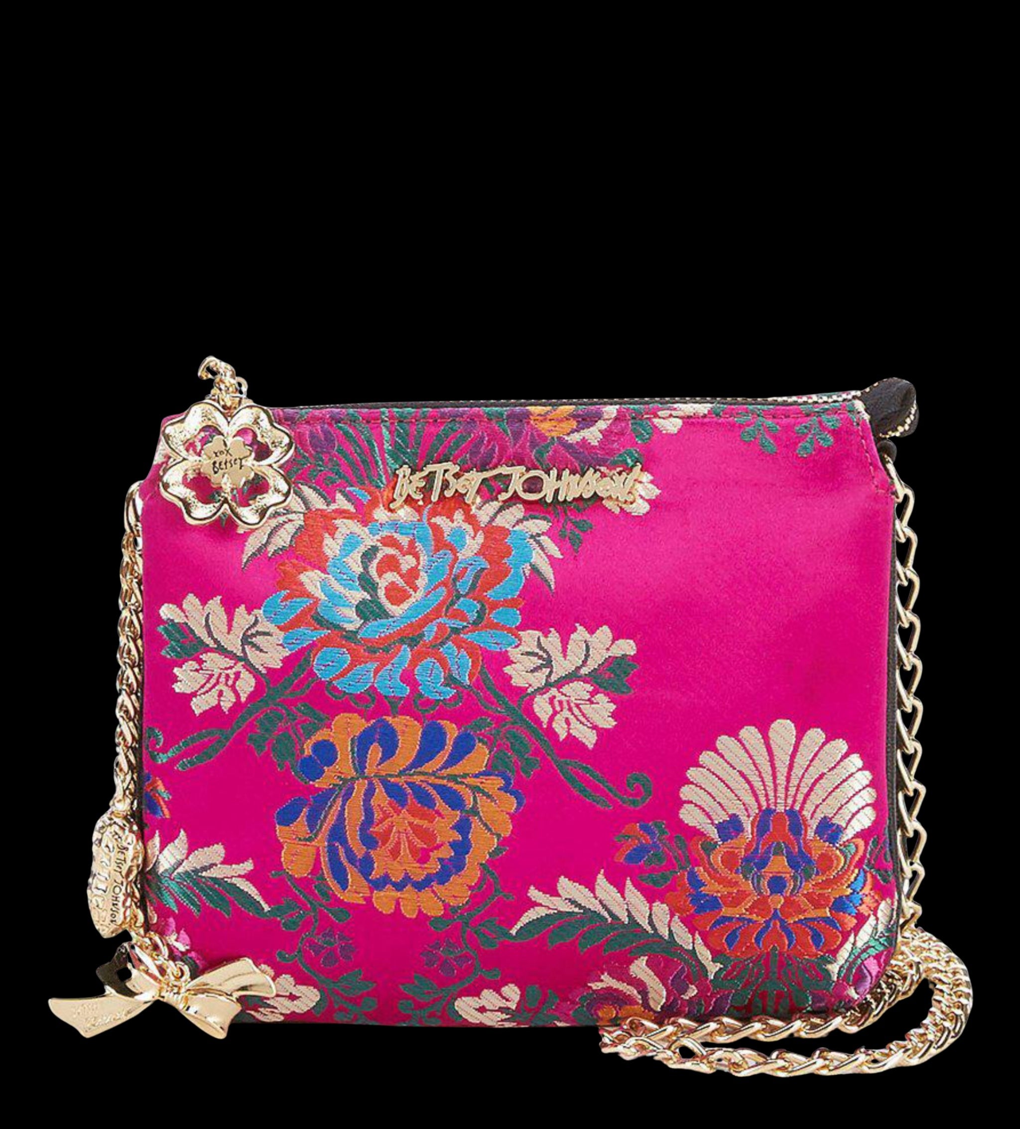Betsey Johnson Satin Chinoiserie Crossbody Bag-Bags-PANTIESANDPUMPS.COM