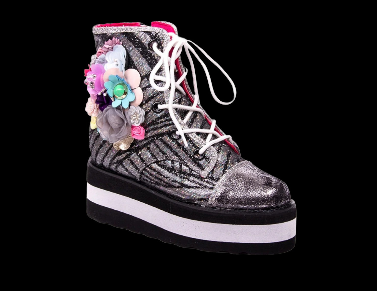 Irregular Choice Floral Stomp Sneakers-Footwear-PANTIESANDPUMPS.COM