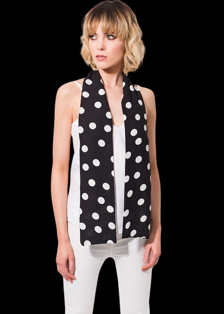 Pia Rossini Calinda Scarf Blk/White-Scarves-PANTIESANDPUMPS.COM