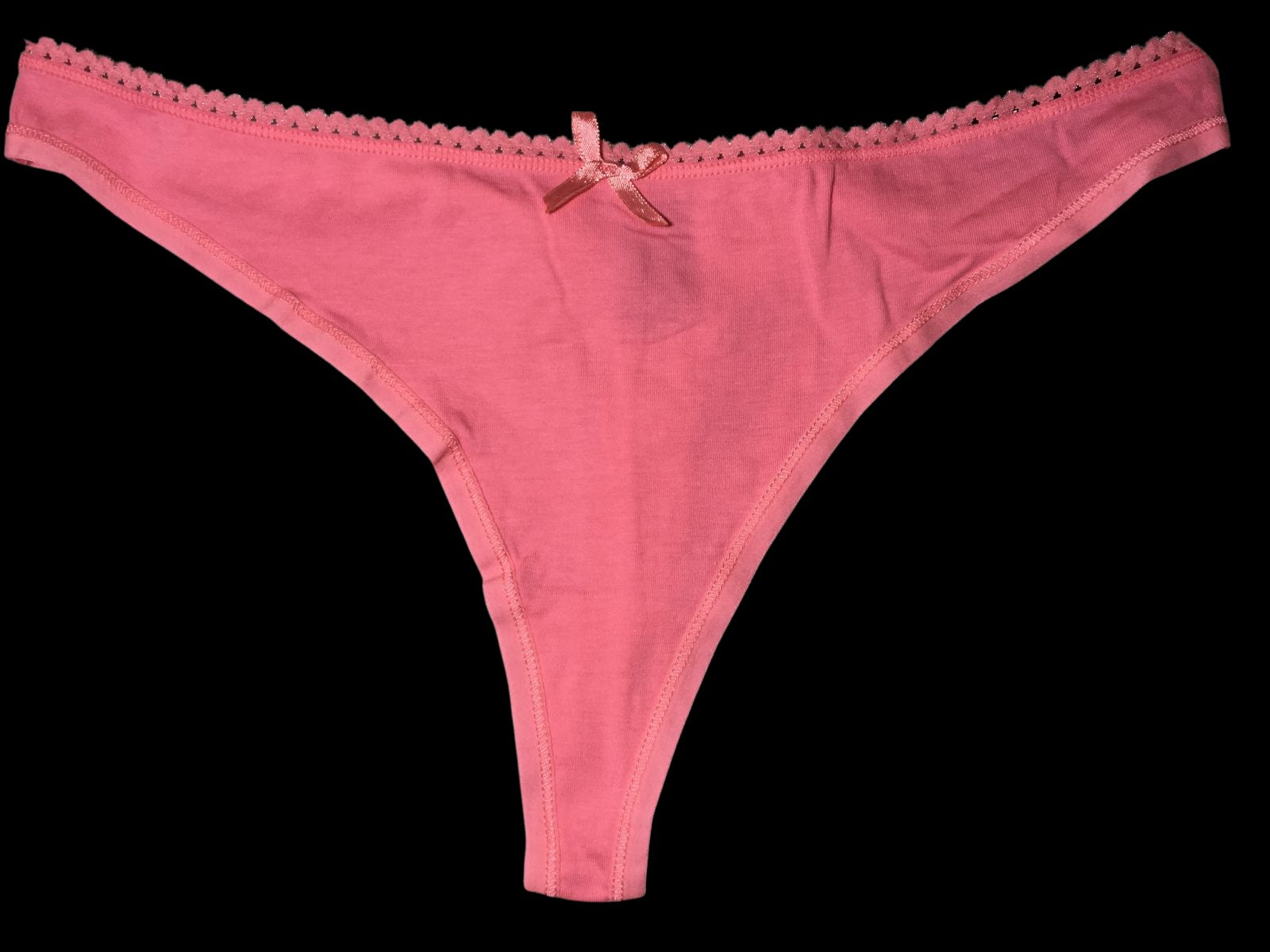 Pink Cotton Thong-Lingerie-PANTIESANDPUMPS.COM