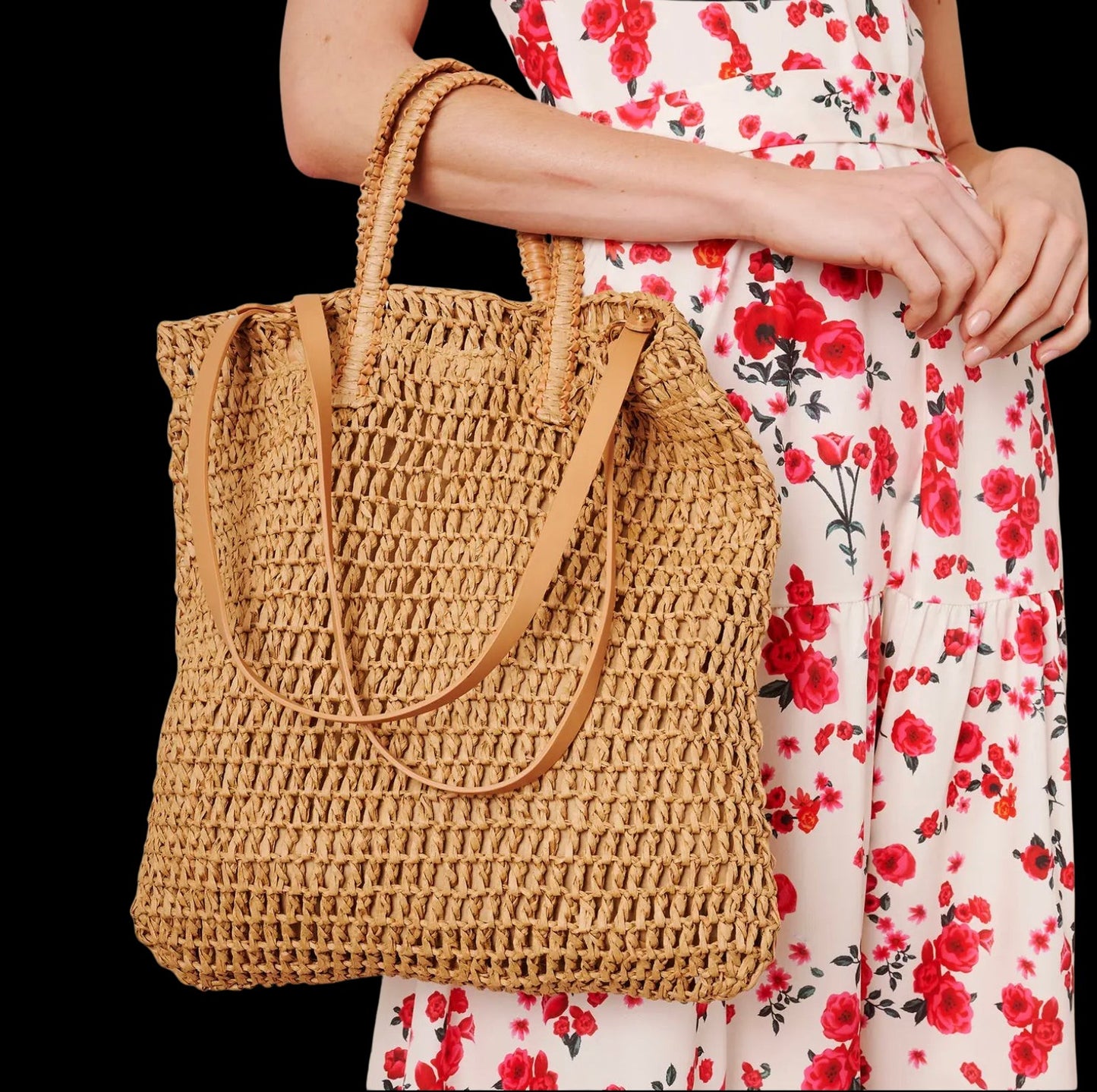Straw Tote Bag-Bags-PANTIESANDPUMPS.COM