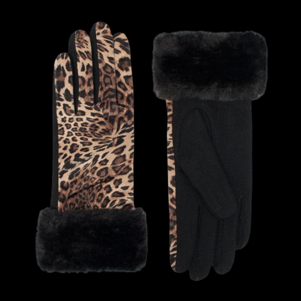 Pia Rossini Zoey Gloves Black/Leopard