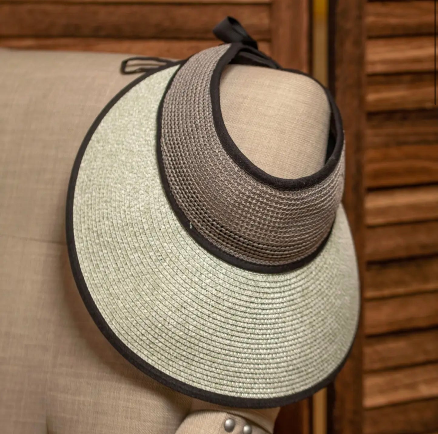 Ribbon Tie Visor Hat-Hats-PANTIESANDPUMPS.COM