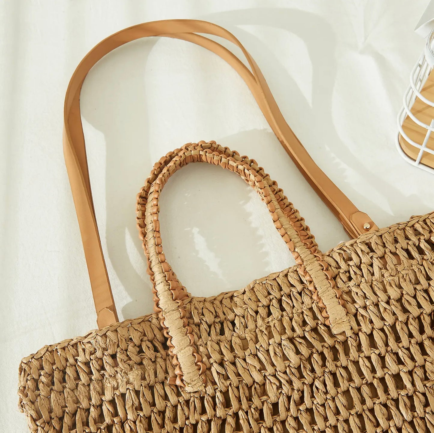 Straw Tote Bag-Bags-PANTIESANDPUMPS.COM