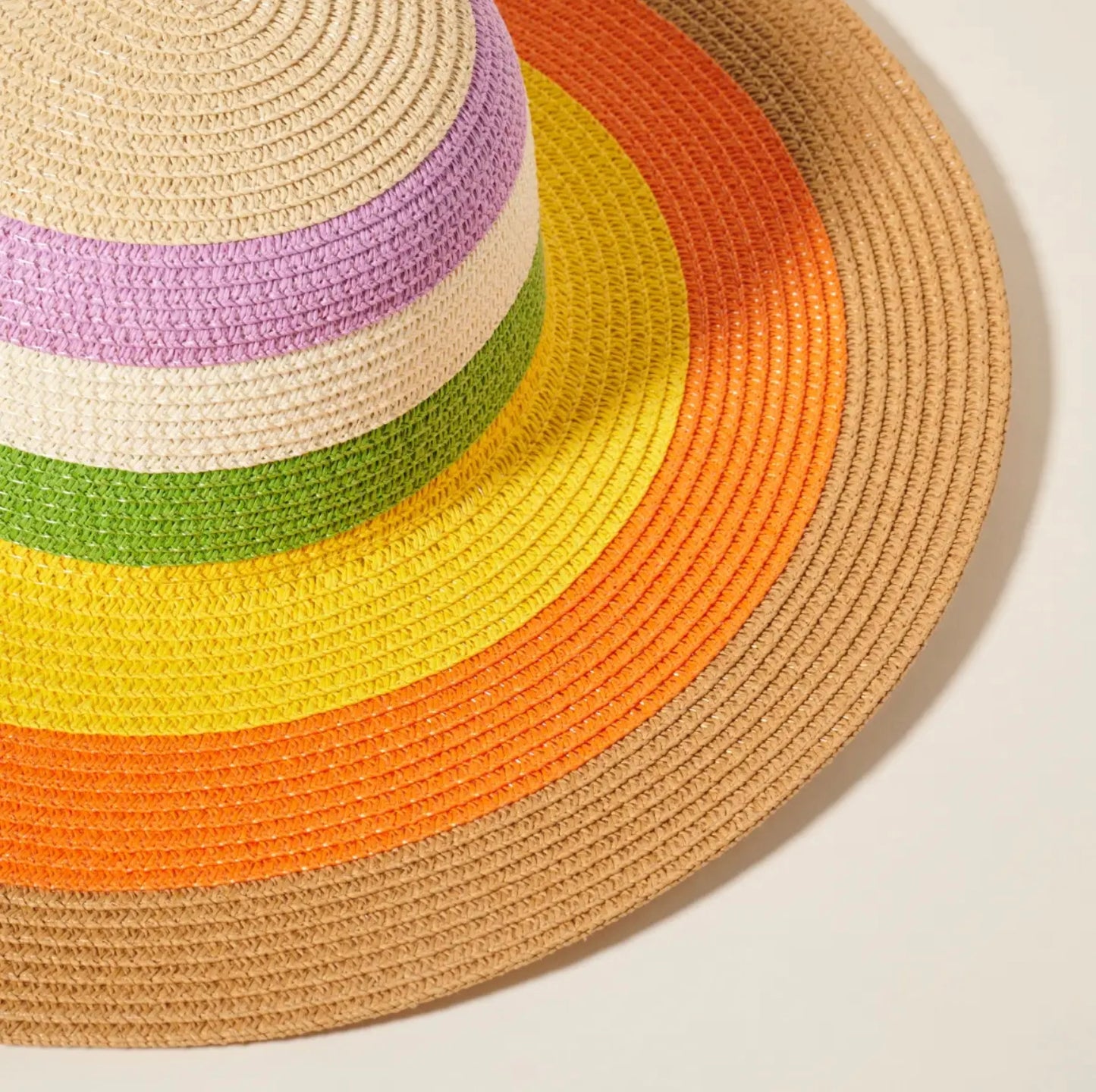 Stripe Straw Floppy Sun Hat-Hats-PANTIESANDPUMPS.COM