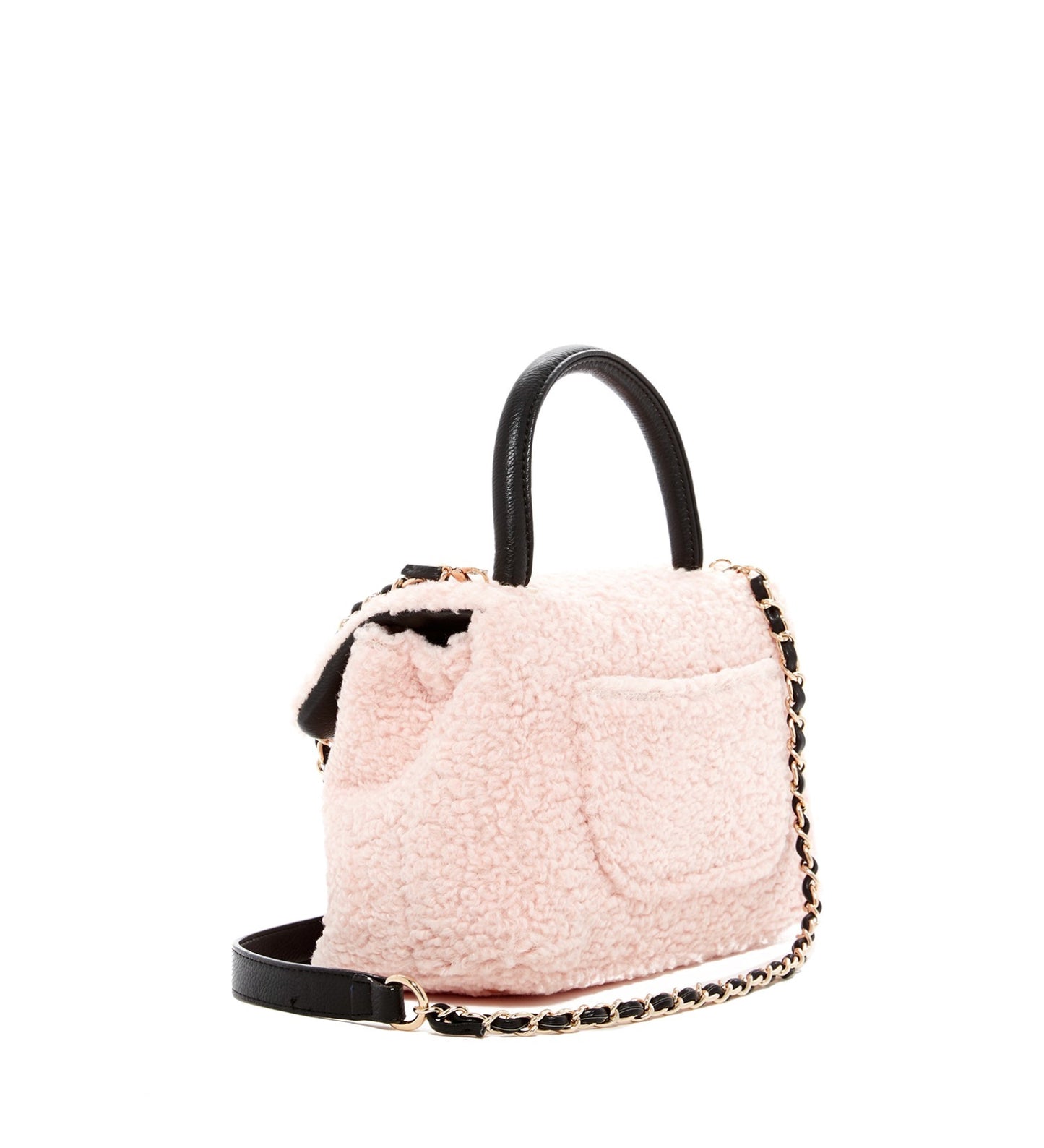 Betsey Johnson Blush Curly Gurl Flap Crossbody-Bags-PANTIESANDPUMPS.COM