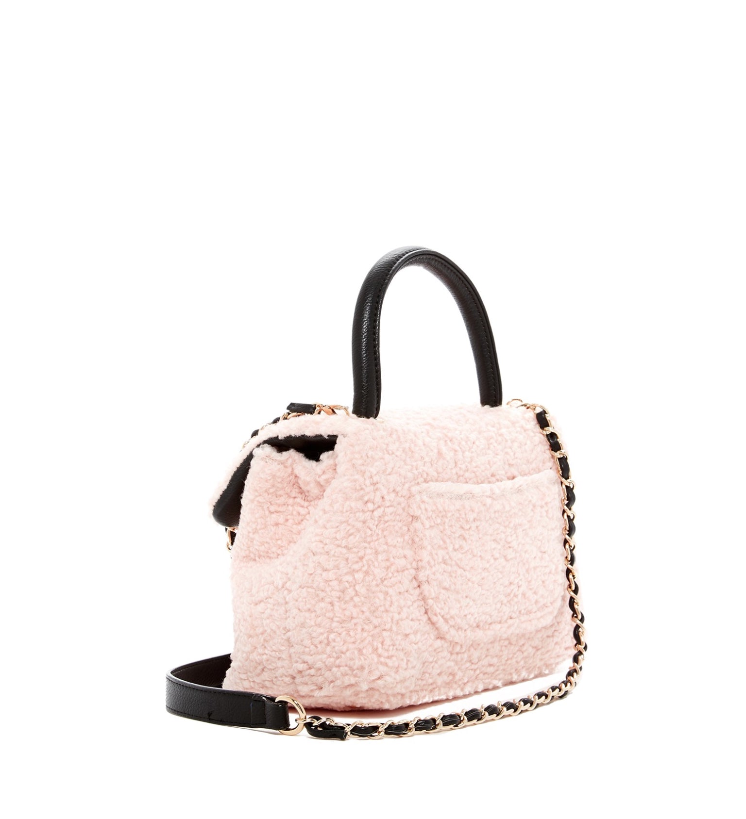 Betsey Johnson Blush Curly Gurl Flap Crossbody-Bags-PANTIESANDPUMPS.COM