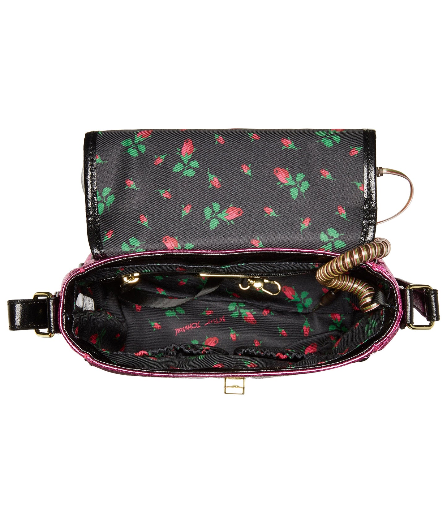 Betsey Johnson Off The Hook Fuchsia Phone-Bags-PANTIESANDPUMPS.COM