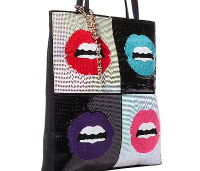 Betsey Johnson Sequin Lip Tote-Bags-PANTIESANDPUMPS.COM