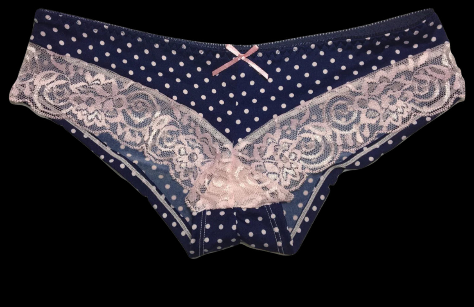 Blue/Pink Polka Dot Panties-Lingerie-PANTIESANDPUMPS.COM