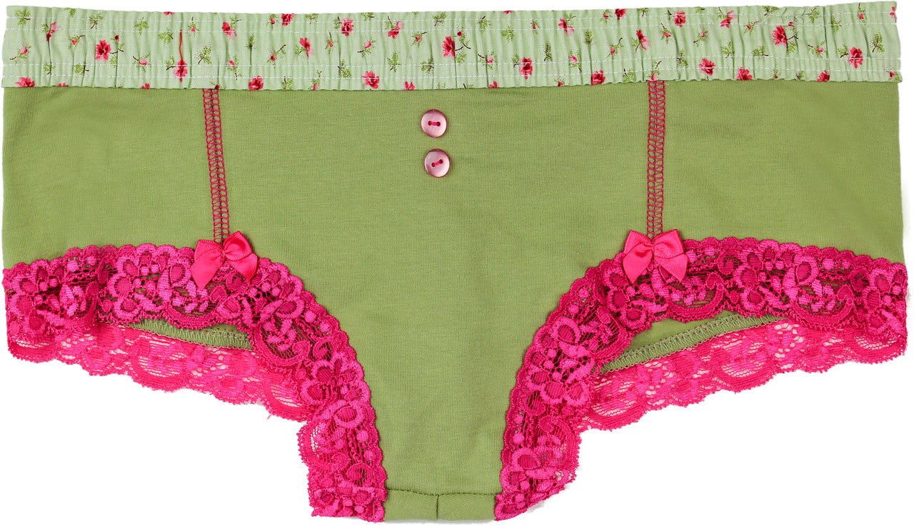 Boyshort with Roses Waistband-Lingerie-PANTIESANDPUMPS.COM