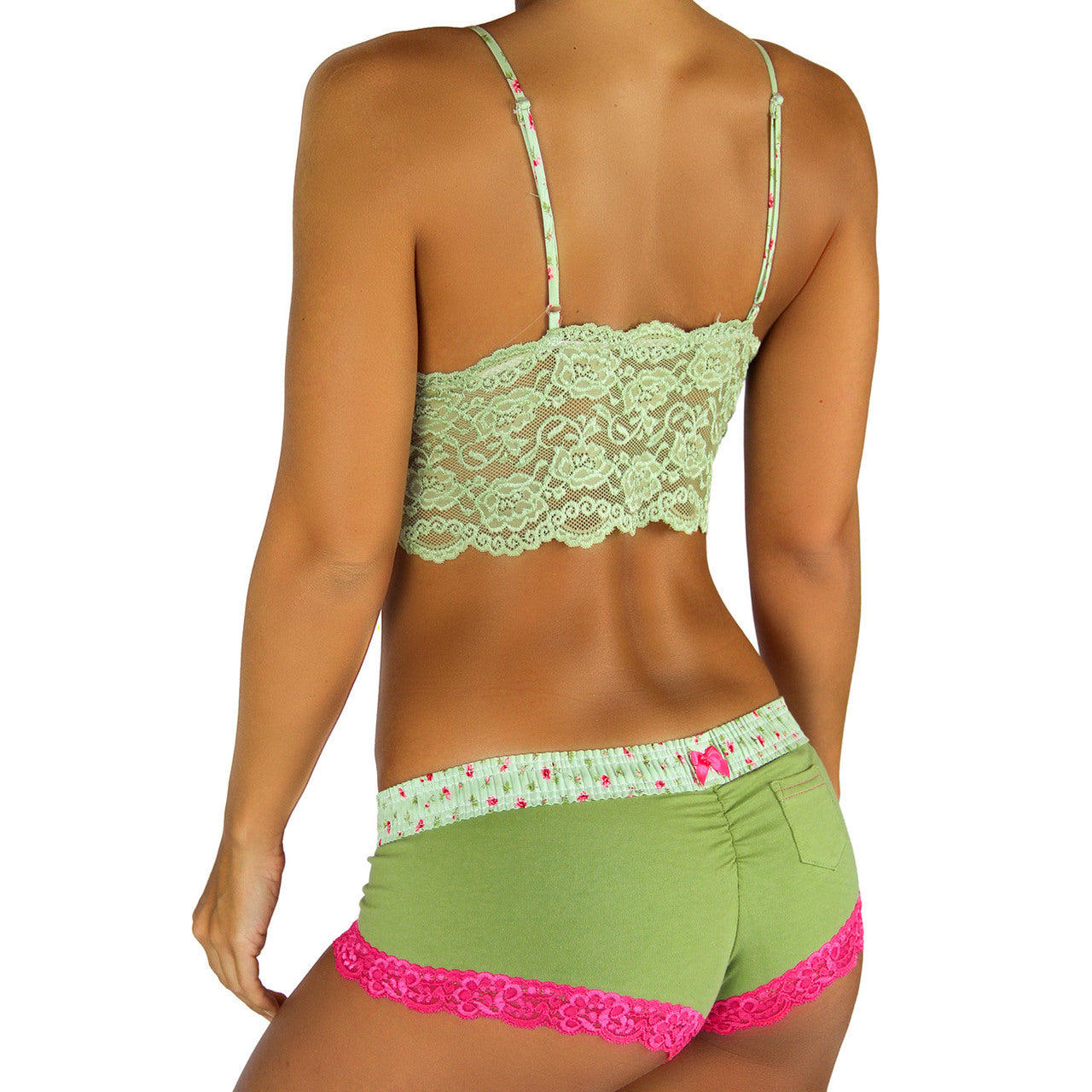 Boyshort with Roses Waistband-Lingerie-PANTIESANDPUMPS.COM