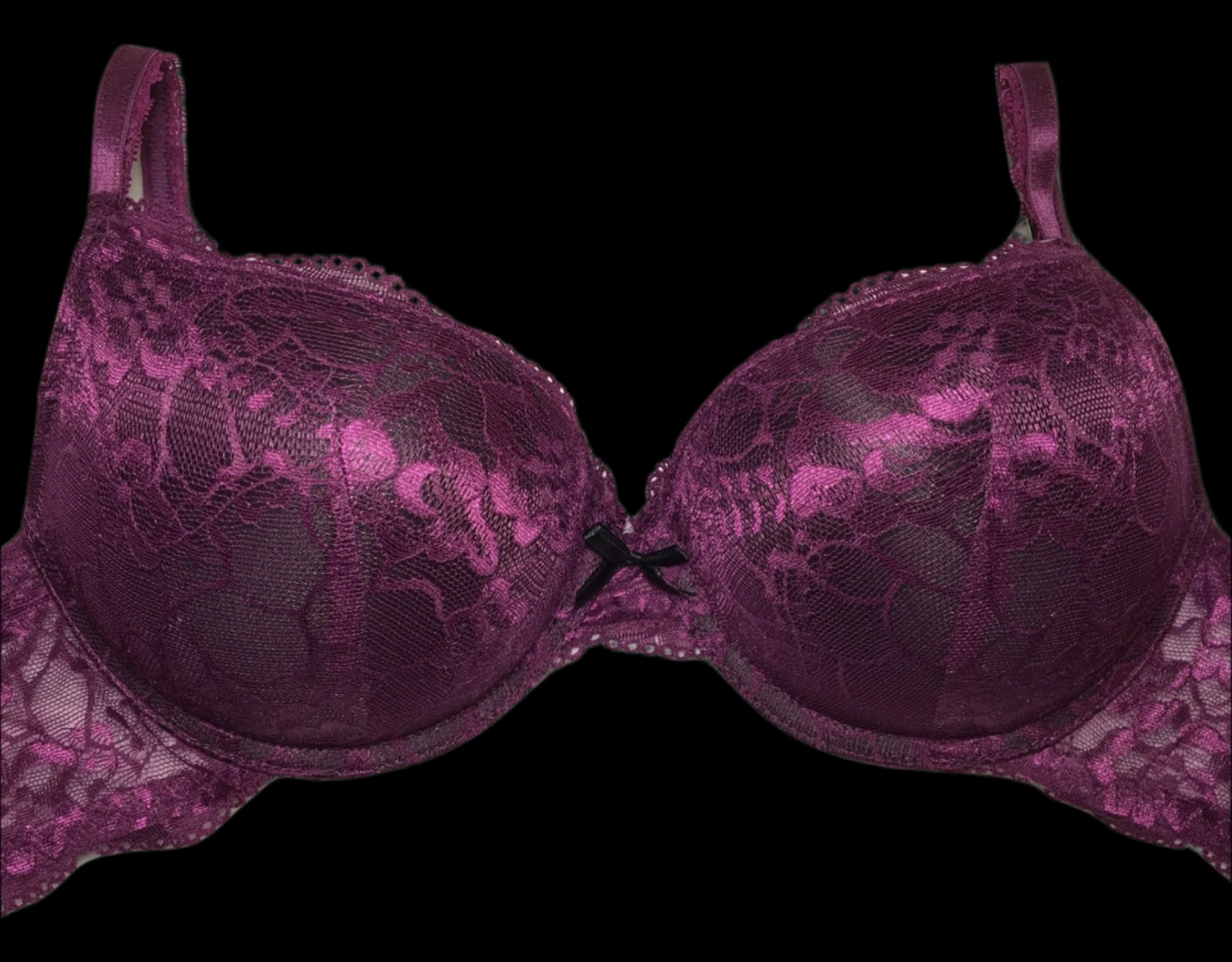 Cranberry Lace Push-Up Bra-Lingerie-PANTIESANDPUMPS.COM