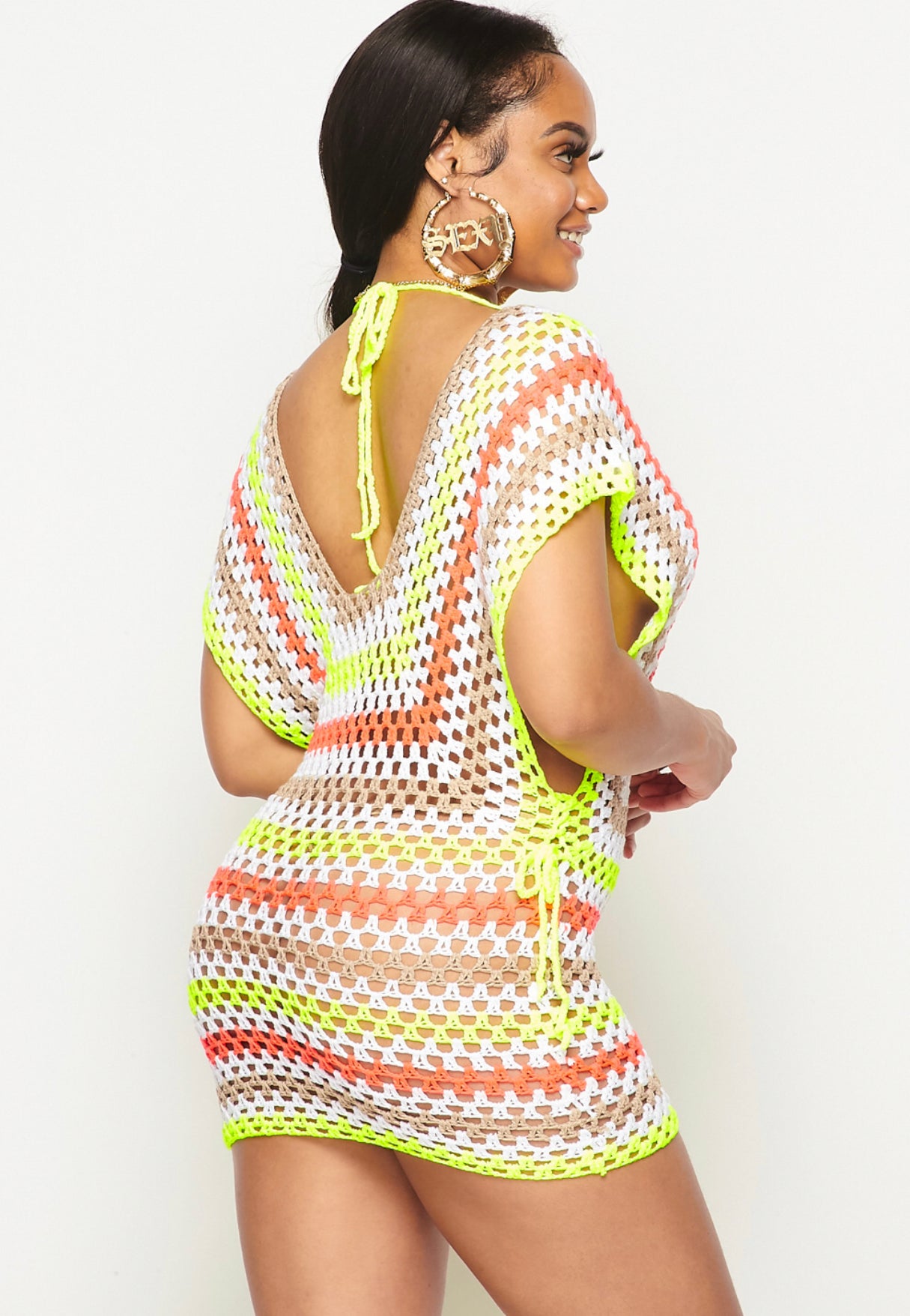 Crochet Swim Cover-Up Poncho-Swimwear-PANTIESANDPUMPS.COM