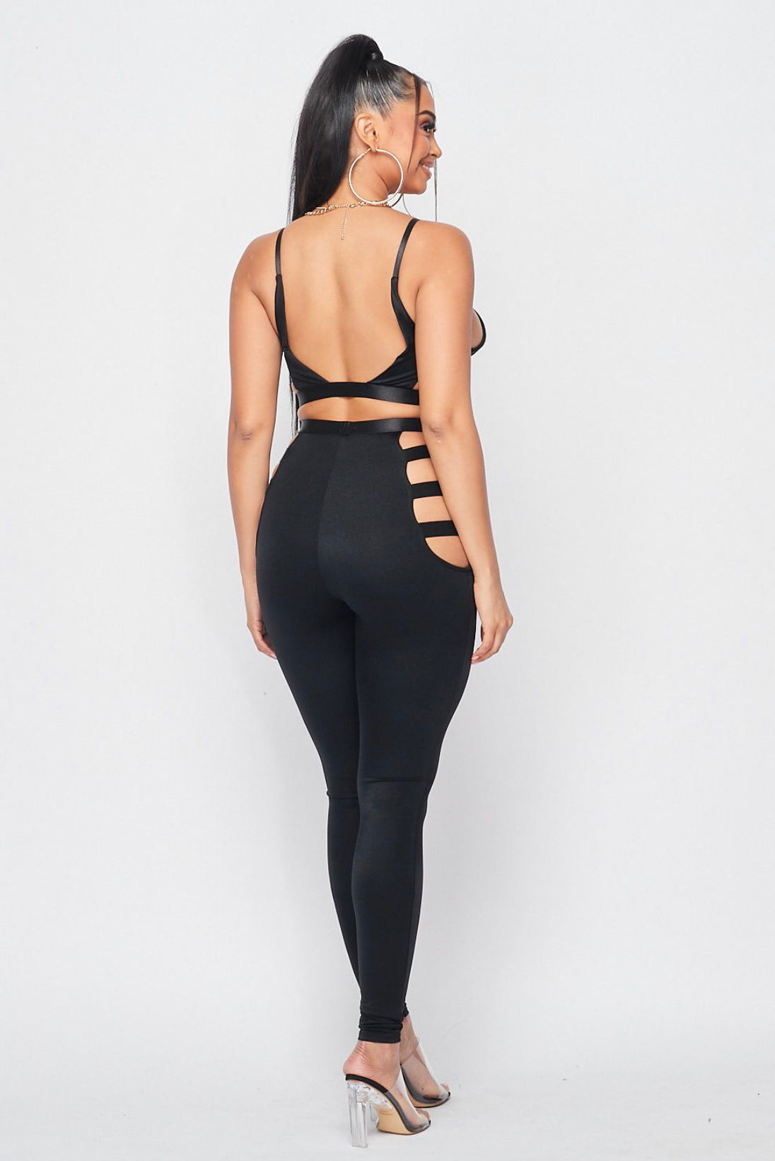 Crop Top And Ribbed Bottom Set-Lingerie-PANTIESANDPUMPS.COM