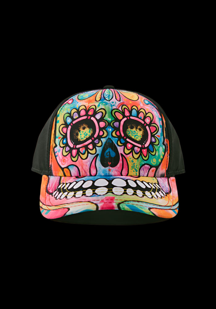 Day Of The Dead Trucker Hat-Hats-PANTIESANDPUMPS.COM