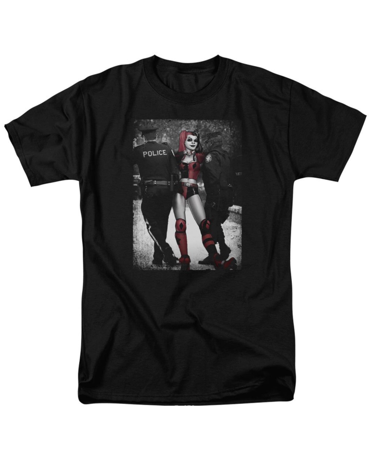 Harley Quinn Arrested Men’s Fit T-Shirt-T-Shirts-PANTIESANDPUMPS.COM