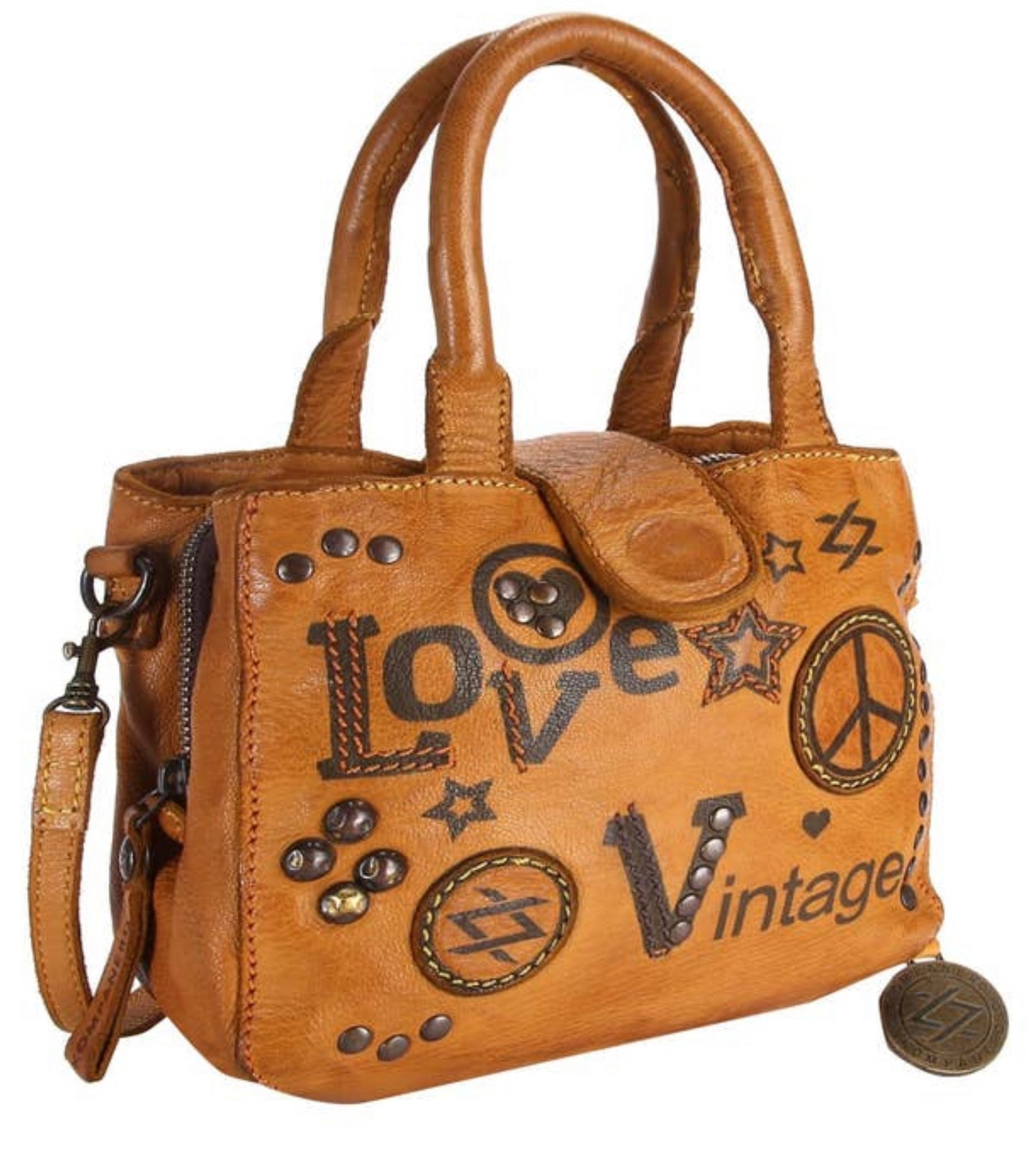 Hazel Love Vintage Leather Handbag-Handbags-PANTIESANDPUMPS.COM