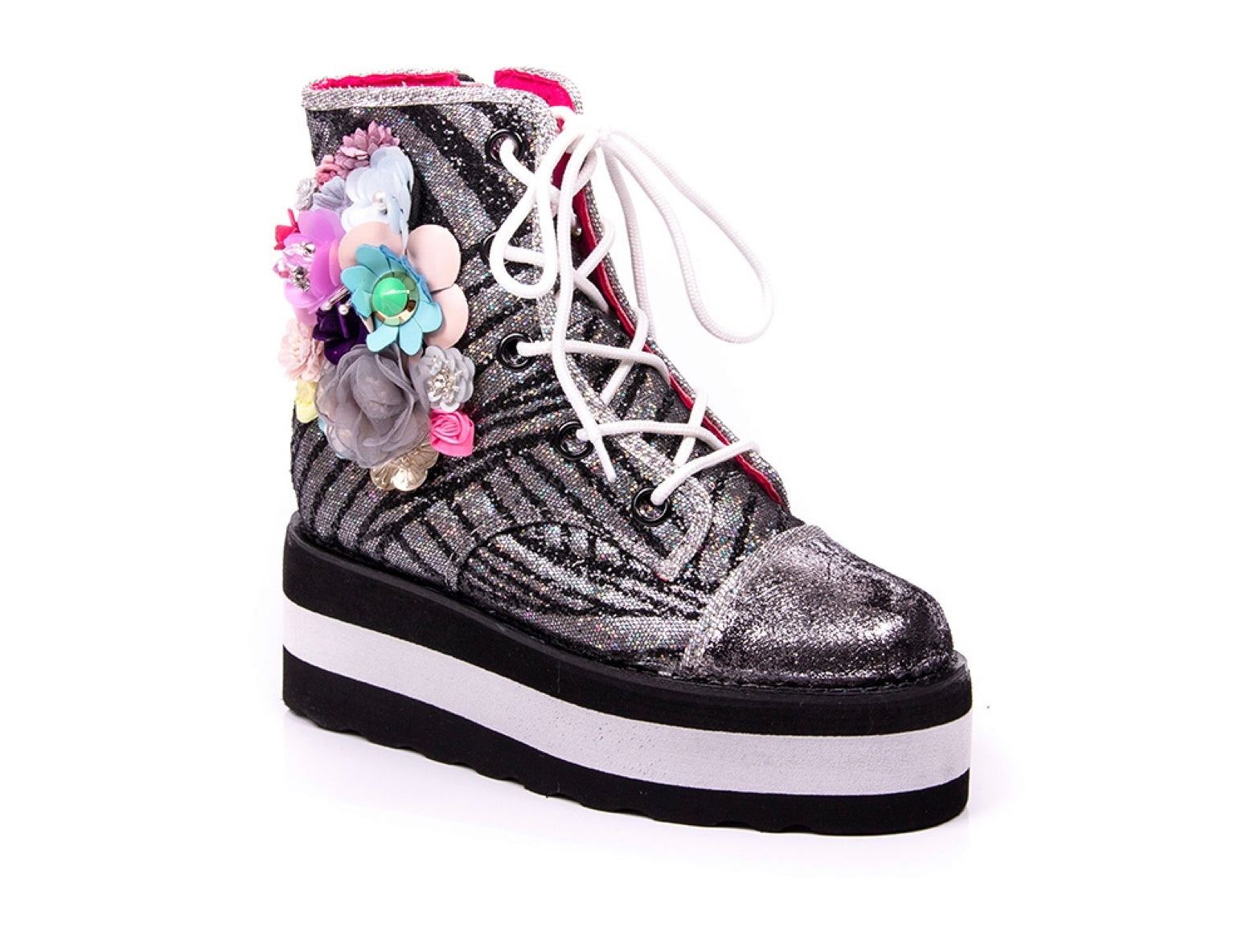 Irregular Choice Floral Stomp Sneakers-Footwear-PANTIESANDPUMPS.COM